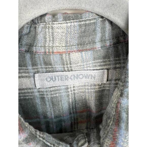 Outerknown Organic Cotton & Linen Plaid Light Flannel L/S Shirt Small - Picture 2 of 6